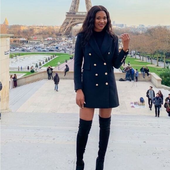 Lulu's Black Double Breasted Blazer / Dress - Picture 3 of 4